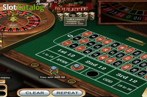 Game Screen. European Roulette (Betsoft) slot