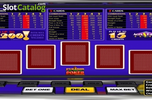 Game Screen. Pyramid Aces And Faces Poker slot