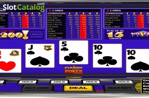 Game Screen. Pyramid Aces And Faces Poker slot