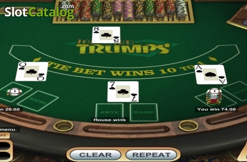 Game Screen. Top Card Trumps (Betsoft) slot