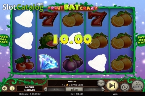 Win Screen. Fruit Bat Crazy slot