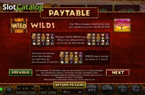 Paytable 2. Stampede (Betsoft) slot