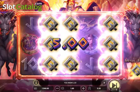 Free Spins Gameplay Screen. Book of Helios slot