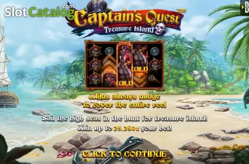 Start Screen. Captain's Quest Treasure Island slot