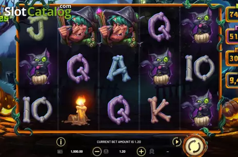 Game Screen. Rags to Witches slot