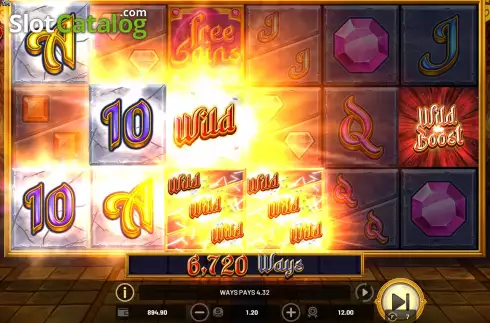 Free Spins Gameplay Screen. Trinity Reels slot