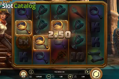 Win Screen 2. April Fury and the Chamber of Scarabs slot