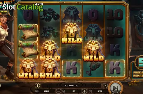 Free Spins Win Screen 2. April Fury and the Chamber of Scarabs slot