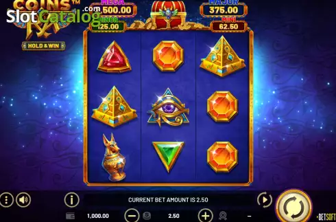 Game screen. Coins of Ra slot