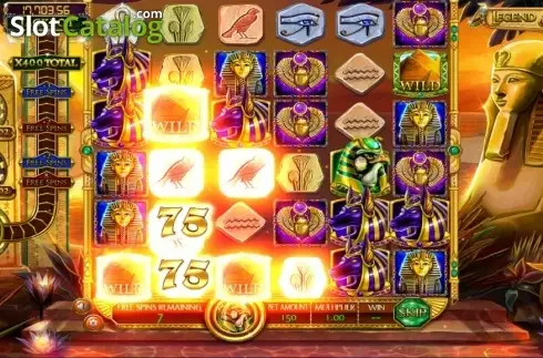 Win in Free Spins screen. Legend of the Nile slot