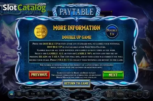 Paytable 5. Tiger's Claw (Betsoft) slot