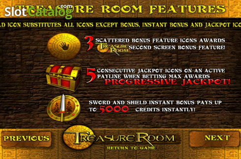 Tabla de pagos 2. Treasure Room Tragamonedas 