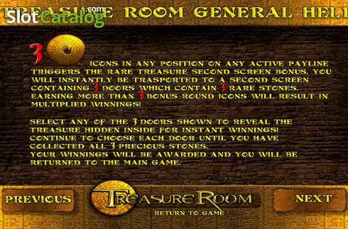 Paytable 3. Treasure Room slot