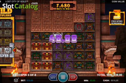 Schermo5. Lost City of Gold (Betsson Group) slot