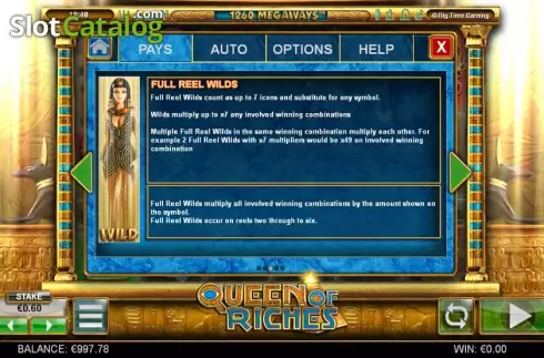 Betalningstabell 3. Queen of Riches slot