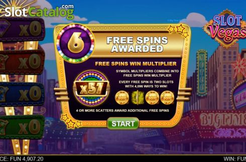 Bildschirm5. Slot Vegas Megaquads slot