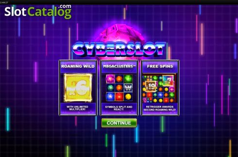 Start Screen. Cyberslot Megaclusters slot