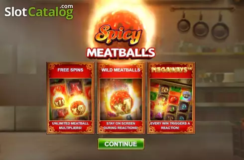 Start Screen. Spicy Meatballs slot