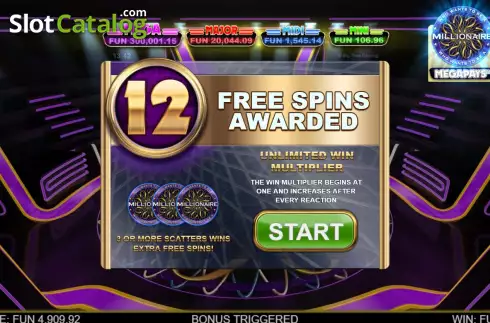 Bildschirm8. Who Wants To Be A Millionaire Megapays slot
