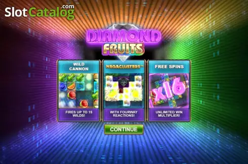 Start Screen. Diamond Fruits (Big Time Gaming) slot
