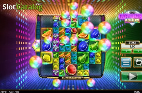 Feature Screen. Diamond Fruits (Big Time Gaming) slot