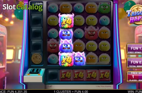 Free Spins Win Screen. Trigger Happy (Big Time Gaming) slot
