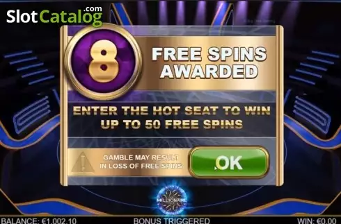 Free Spins Awarded. Who Wants To Be A Millionaire Megaways slot