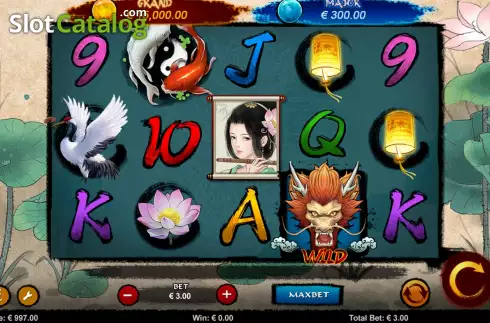 Game screen. Koi and Dragon slot