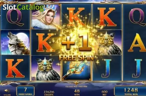 Free Spins screen. Snow Crown slot