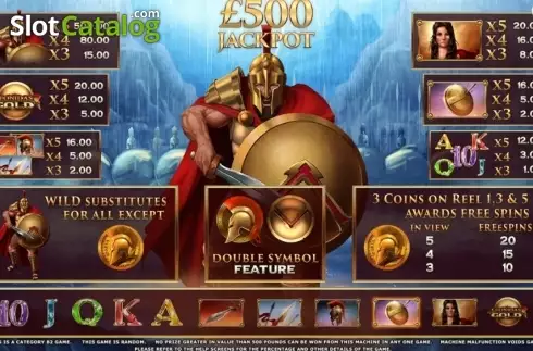 Paytable 1. Leonidas Gold slot