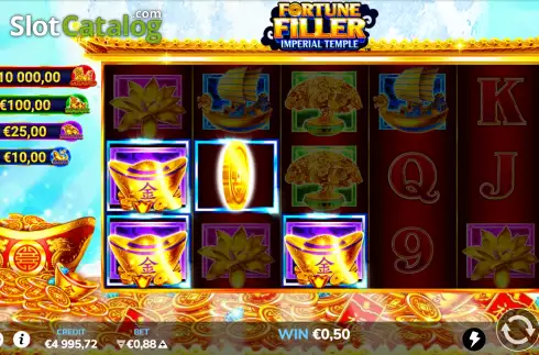 Win Screen. Fortune Filler Imperial Temple slot