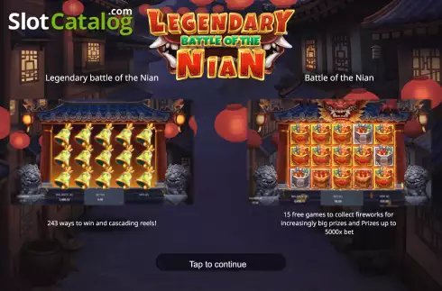 Start Screen. Legendary Battle of the Nian slot