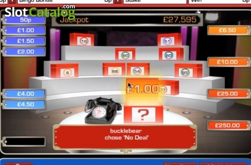 Game Screen. Deal or No Deal: Bingo slot