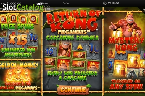 Start Screen. Return of Kong Megaways slot