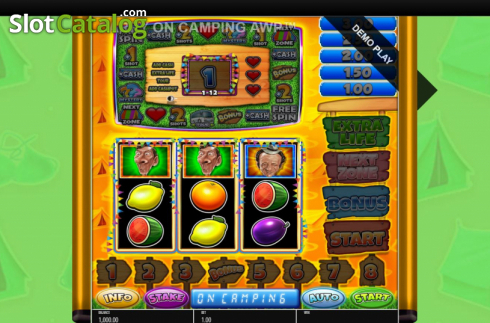 Reel Screen. Carry On Camping Pub Fruit slot