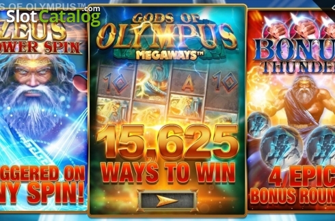 Start Screen. Gods of Olympus Megaways slot