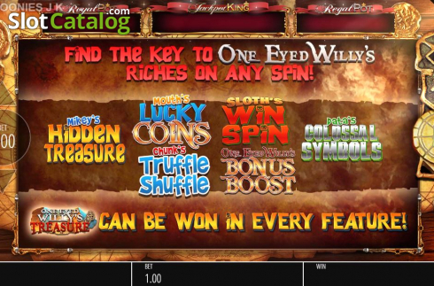 Start Screen. The Goonies Jackpot King slot