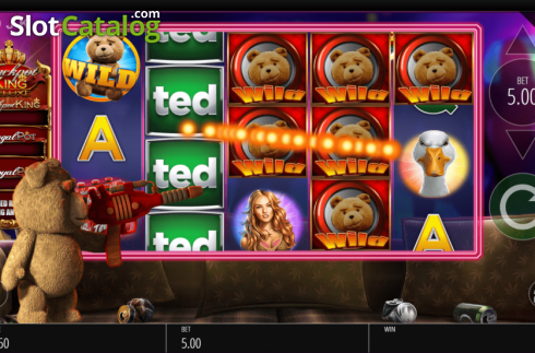 Laser Feature. Ted Jackpot King slot