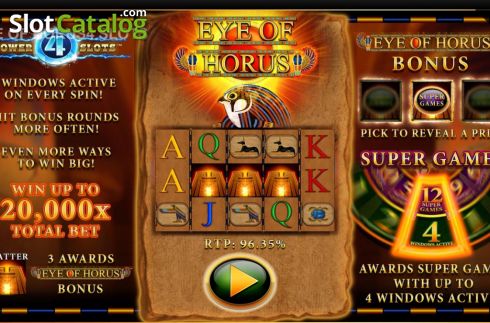 Start Screen. Eye Of Horus Power 4 Slots slot