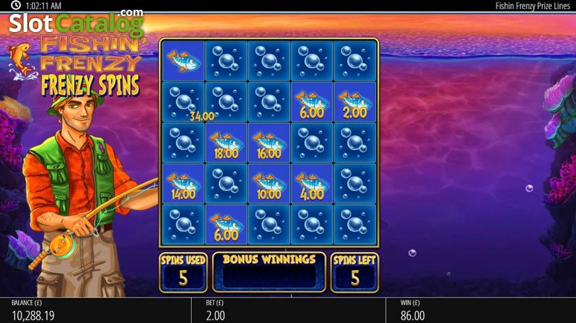Vídeo Gameplay de Fishin Frenzy Prize Lines
