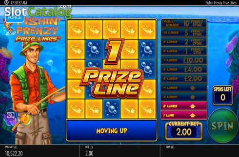 Game Screen 2. Fishin Frenzy Prize Lines slot