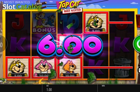 Win Screen 3. Top Cat Most Wanted slot