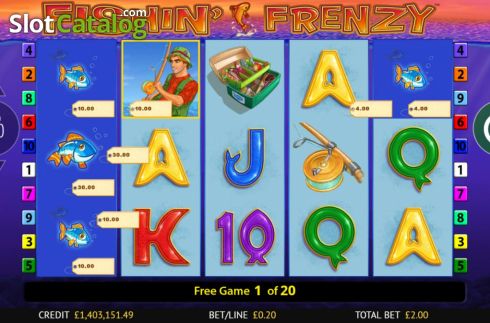Free Spins screen. Fishin Frenzy Spin Boost slot