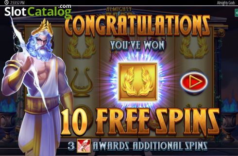 Free Spins 1. Almighty Gods slot
