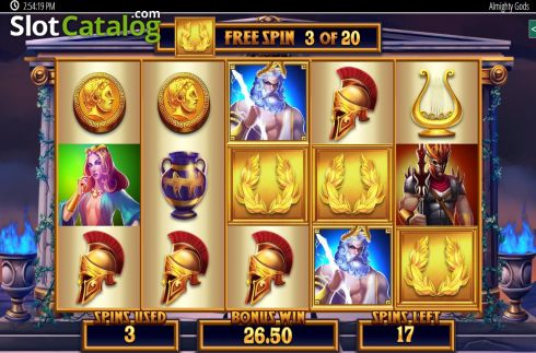 Free Spins 4. Almighty Gods slot