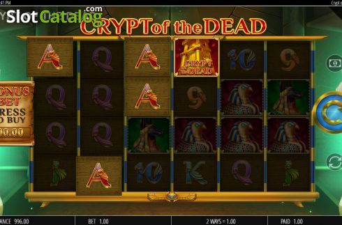 Win Screen. Crypt of The Dead slot