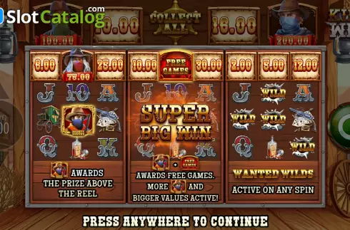 Start Screen. King of The West slot