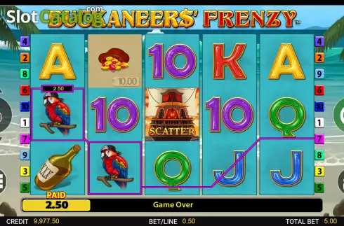 Win Screen 3. Buckaneers Frenzy slot