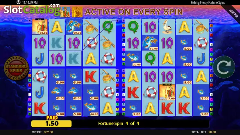 Video Fishin Frenzy Fortune Spins