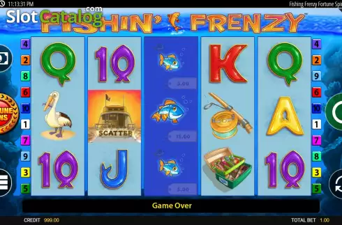 Reels Screen. Fishin' Frenzy Fortune Spins slot
